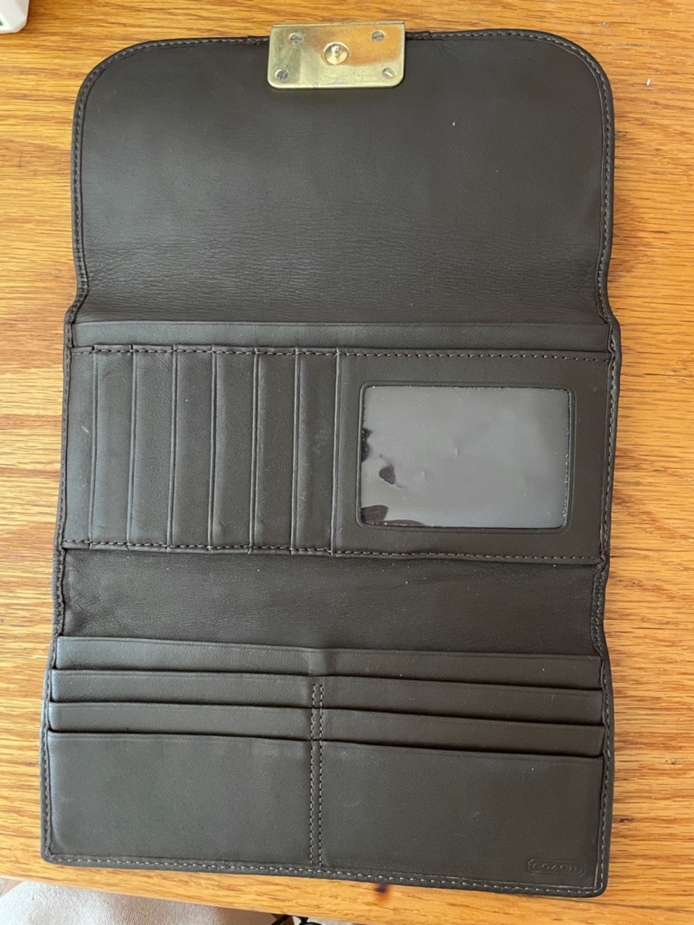 Coach Vintage Leather Canvas Brown and Tan Wallet - Picture 3 of 4